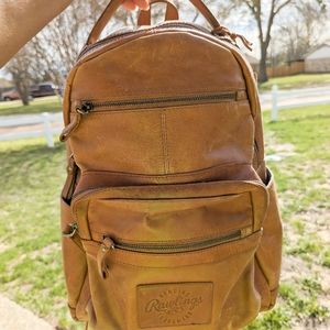 RAWLINGS RUGGED LEATHER BACKPACK | TAN